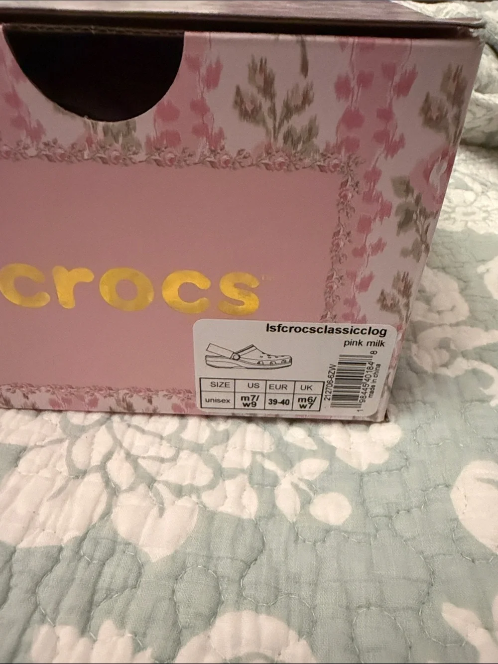 LoveShackFancy Pink Crocs size 9